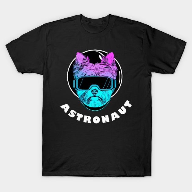 Astronaut Yorkshire Terrier Retro Dog Lover Yorkie T-Shirt by BetterManufaktur